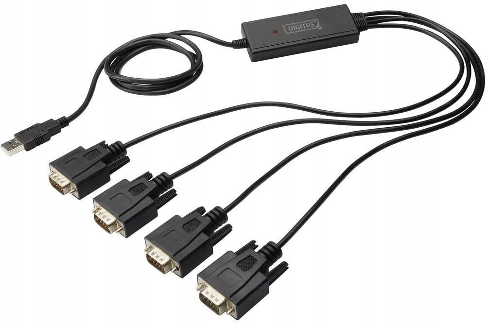 Prevodník/adaptér Digitus USB 2.0 na 4x RS232 (DB9) s káblom USB AM/F, dĺžka 1,5 m
