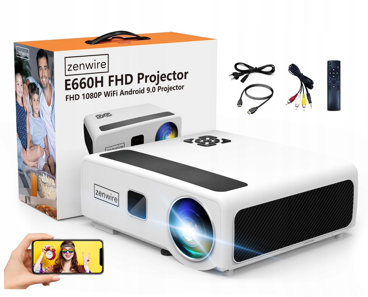 LED projektor Zenwire E660H biely + 2 ďalšie produkty