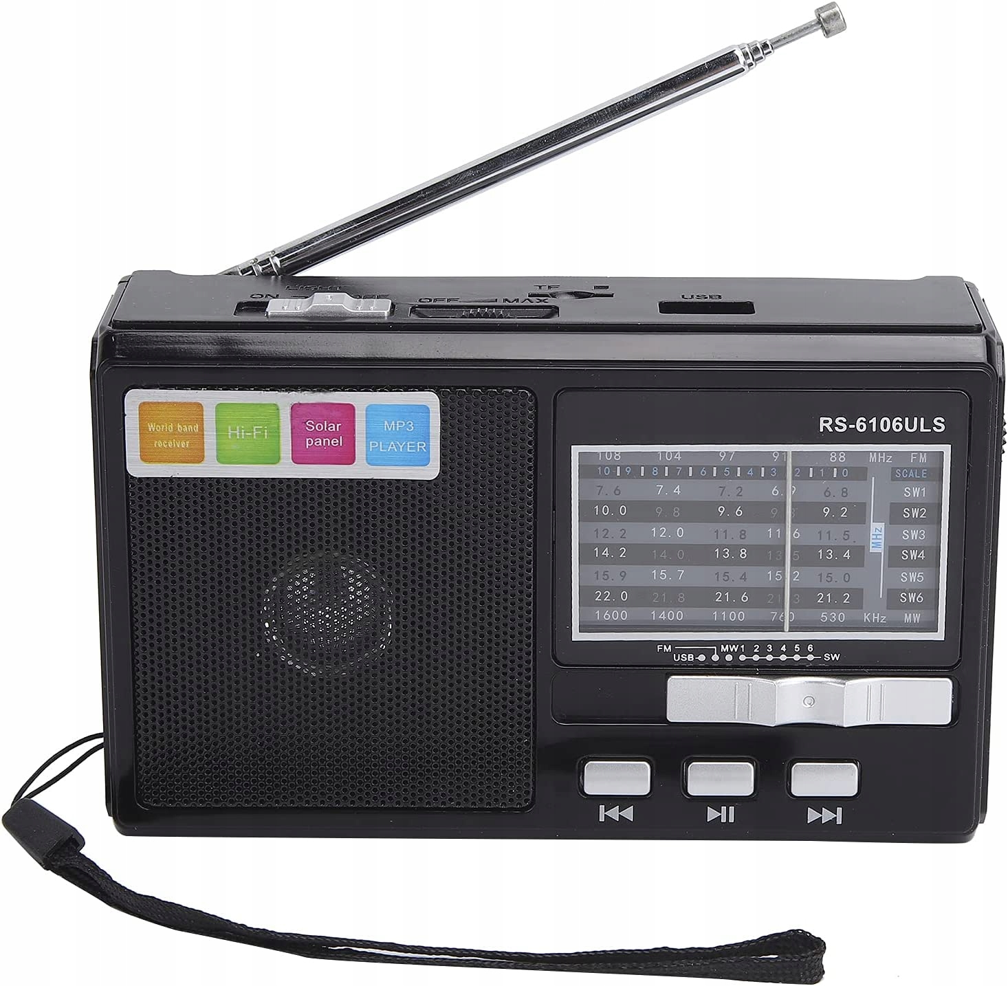 Nad rádiom FM Am SW, Vintage Retro Solar