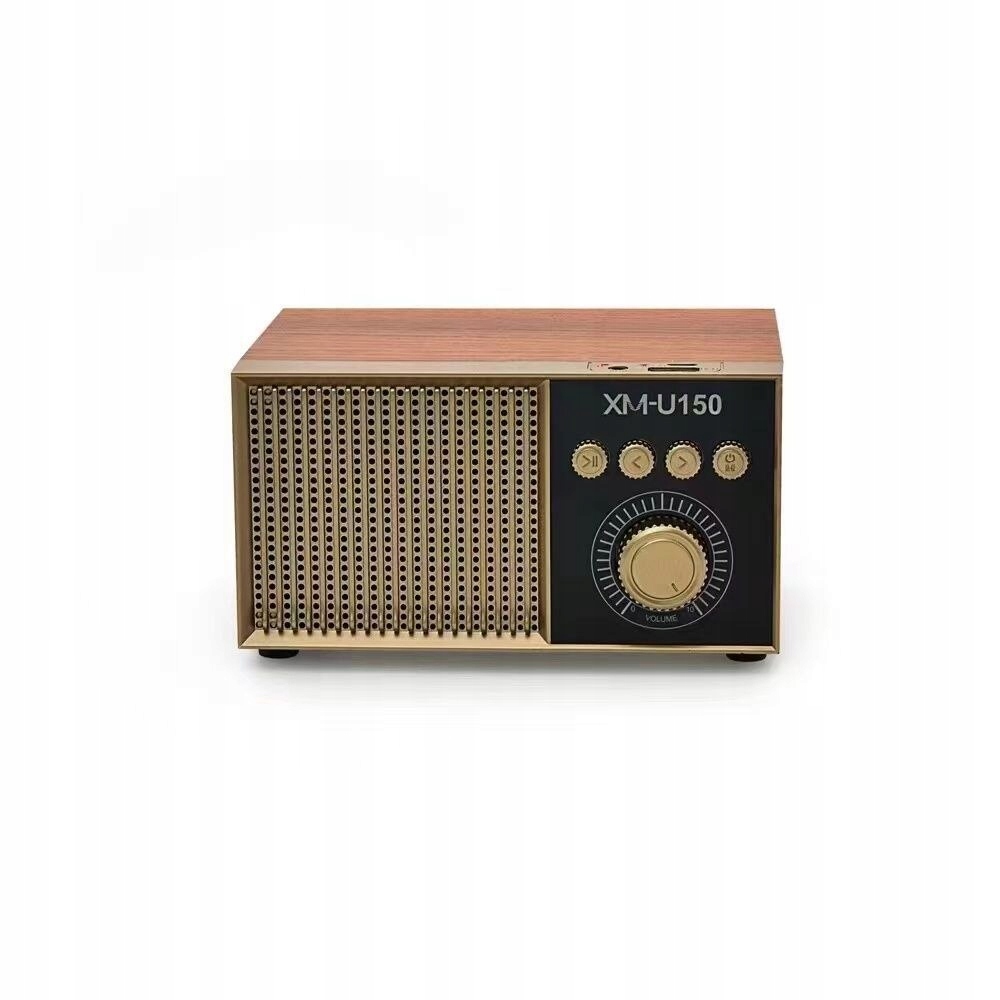 Prenosný retro rádio prijímač FM drevený nahlas