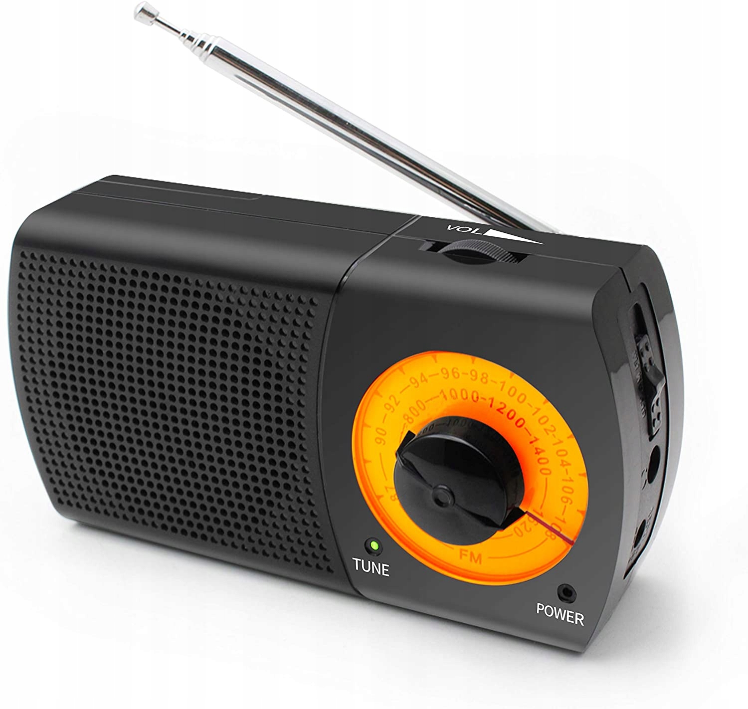 Prenosné vreckové rádio AM FM retro drevo