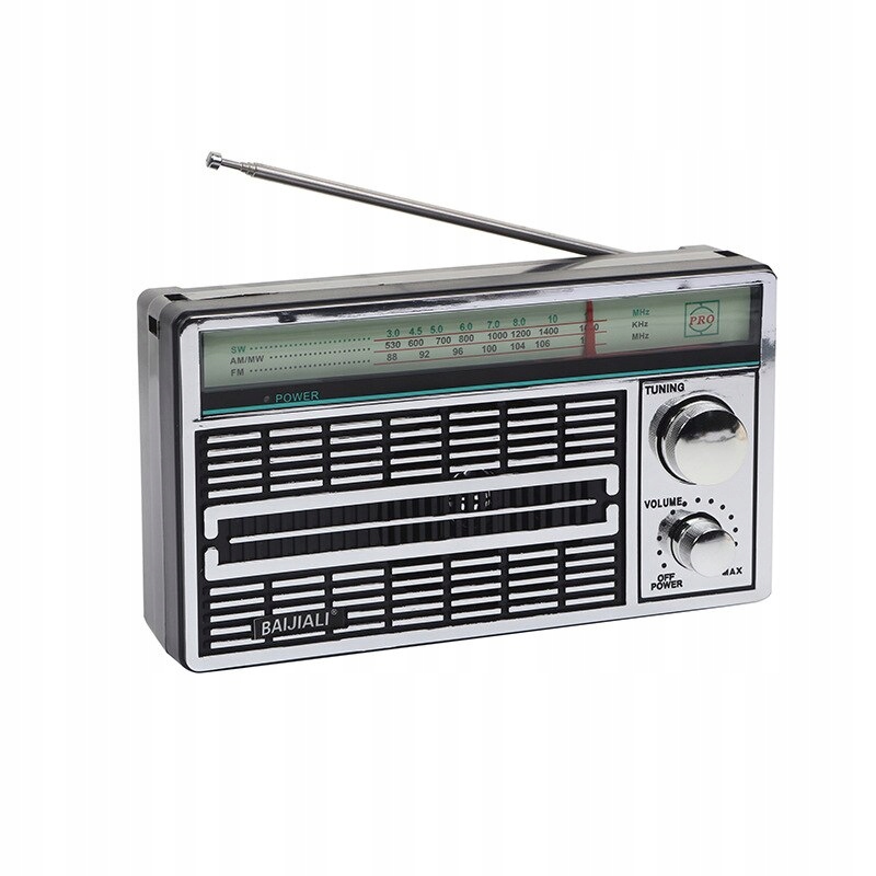 Prenosný povýšený rozhlasový retro rádio Rádio