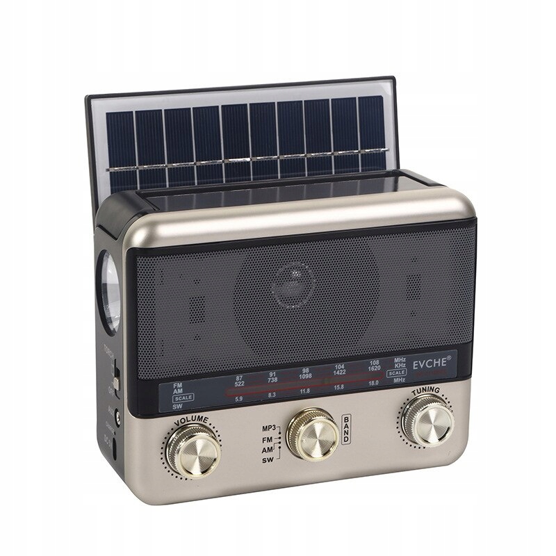 Prenosné retro multifunkčné solárne rádio, PE