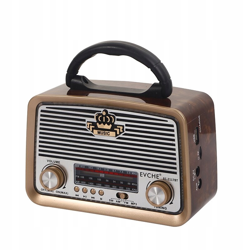 Prenosný retro FM/AM/SW Full -Flow Radio