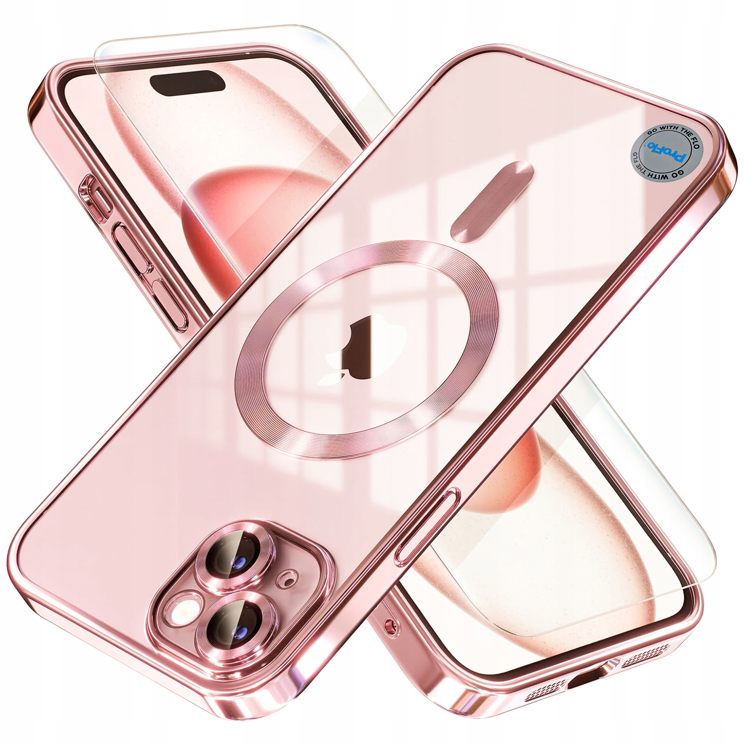 ProFlo zadná strana pre Apple iPhone 15 s čírym rámom + ProFlo tvrdené sklo pre Apple iPhone 15 1 ks.