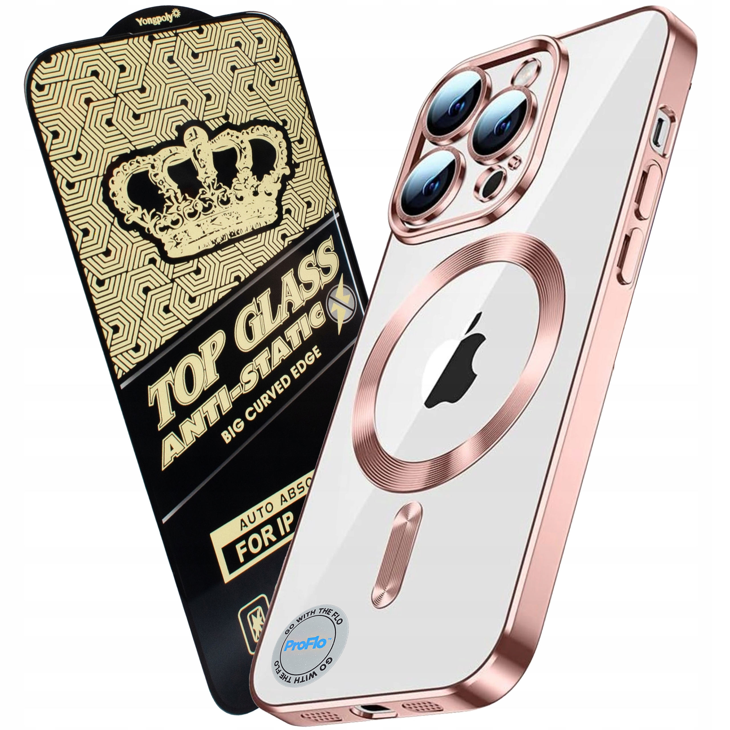 ProFlo zadná strana pre Apple iPhone 15 Pro Max MAGSAFE S RÁMČKOM, bezfarebná + ProFlo tvrdené sklo pre Apple iPhone 15 Pro Max 1 ks.