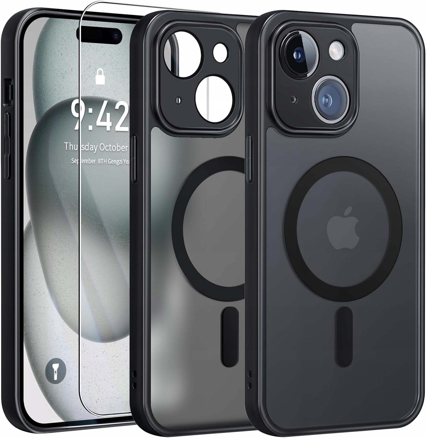 Sasal Matt magnetické zadné strany pre iPhone 13/14, čierne
