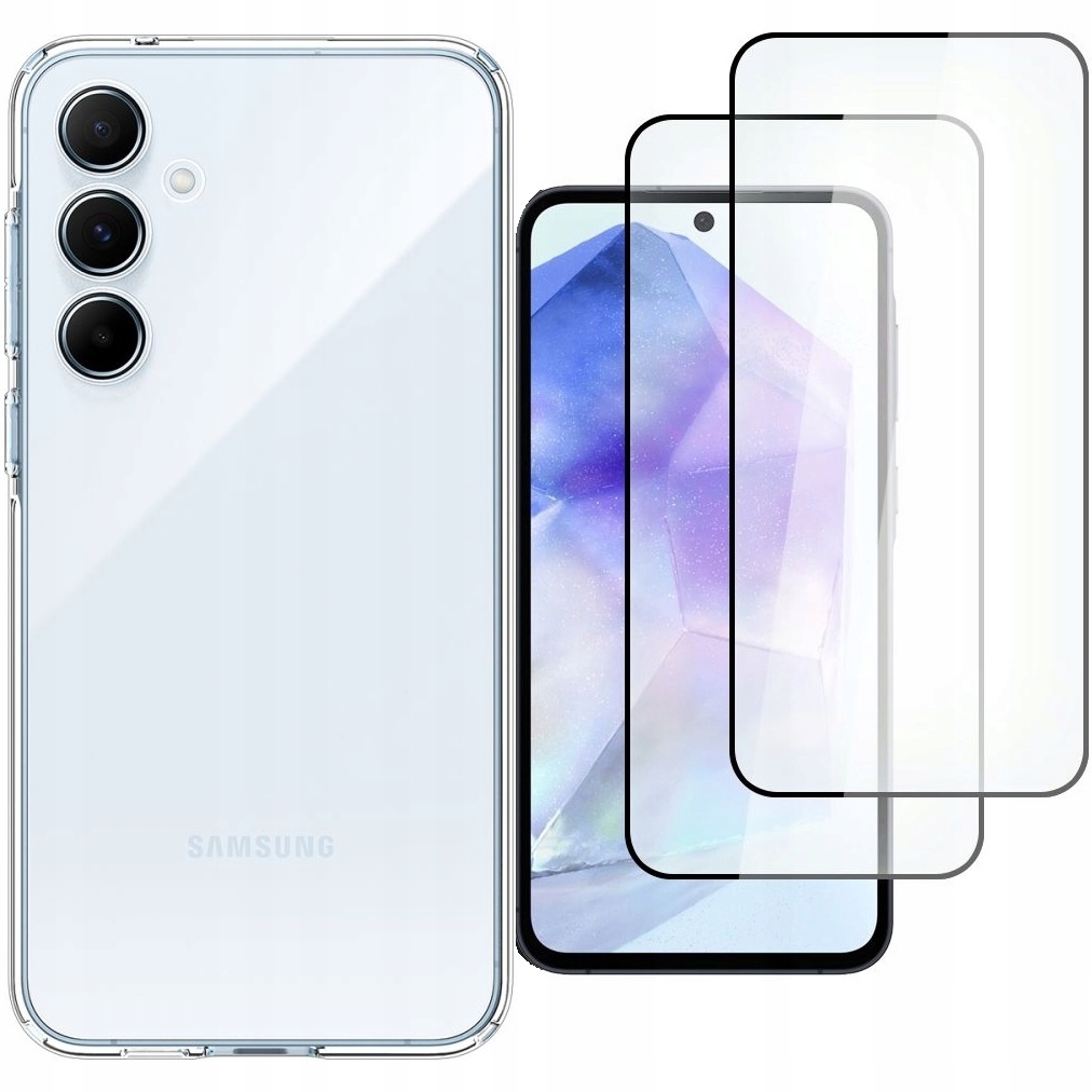 Spigen chrbty pre Samsung Galaxy A55 5G Liquid Crystal bezfarebné + Hofi tvrdené sklo pre Samsung Galaxy A35 5G / A55 5G 2 ks.