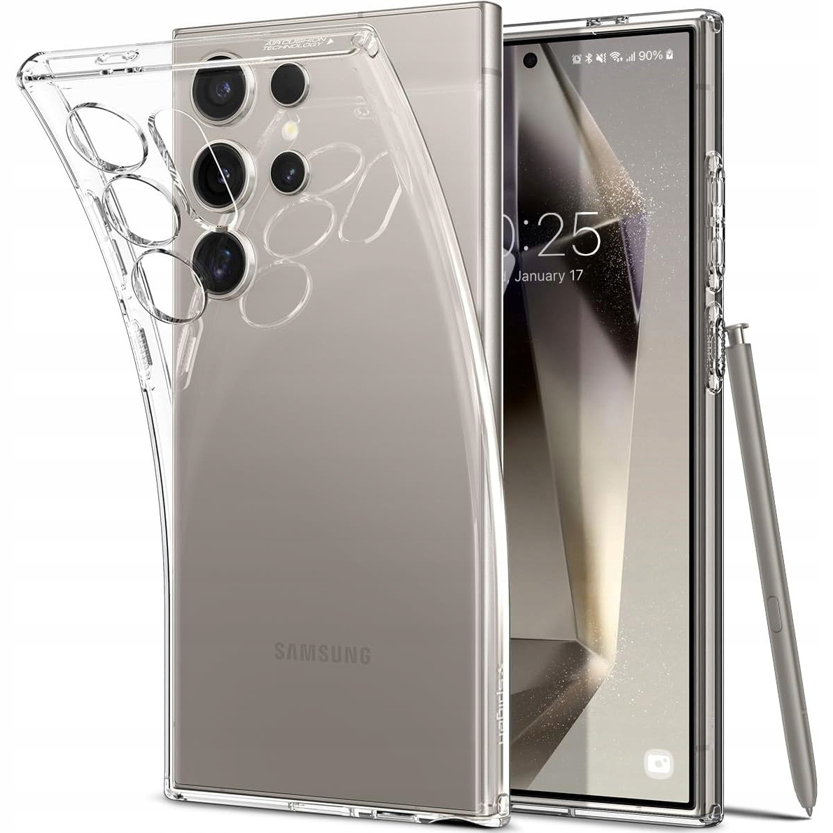 Zadné strany Spigen pre Samsung Galaxy S24 Ultra 5G Liquid Crystal bezfarebné