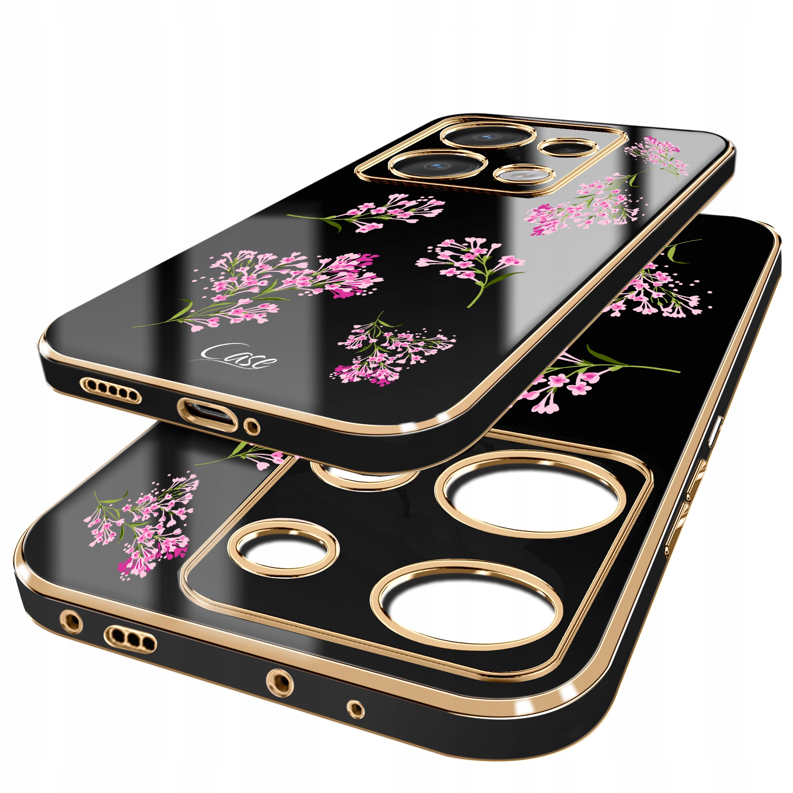 Zadný kryt pre Xiaomi Redmi Note 13 Pro 5G GLAMOUR so zlatým rámom, viacfarebný