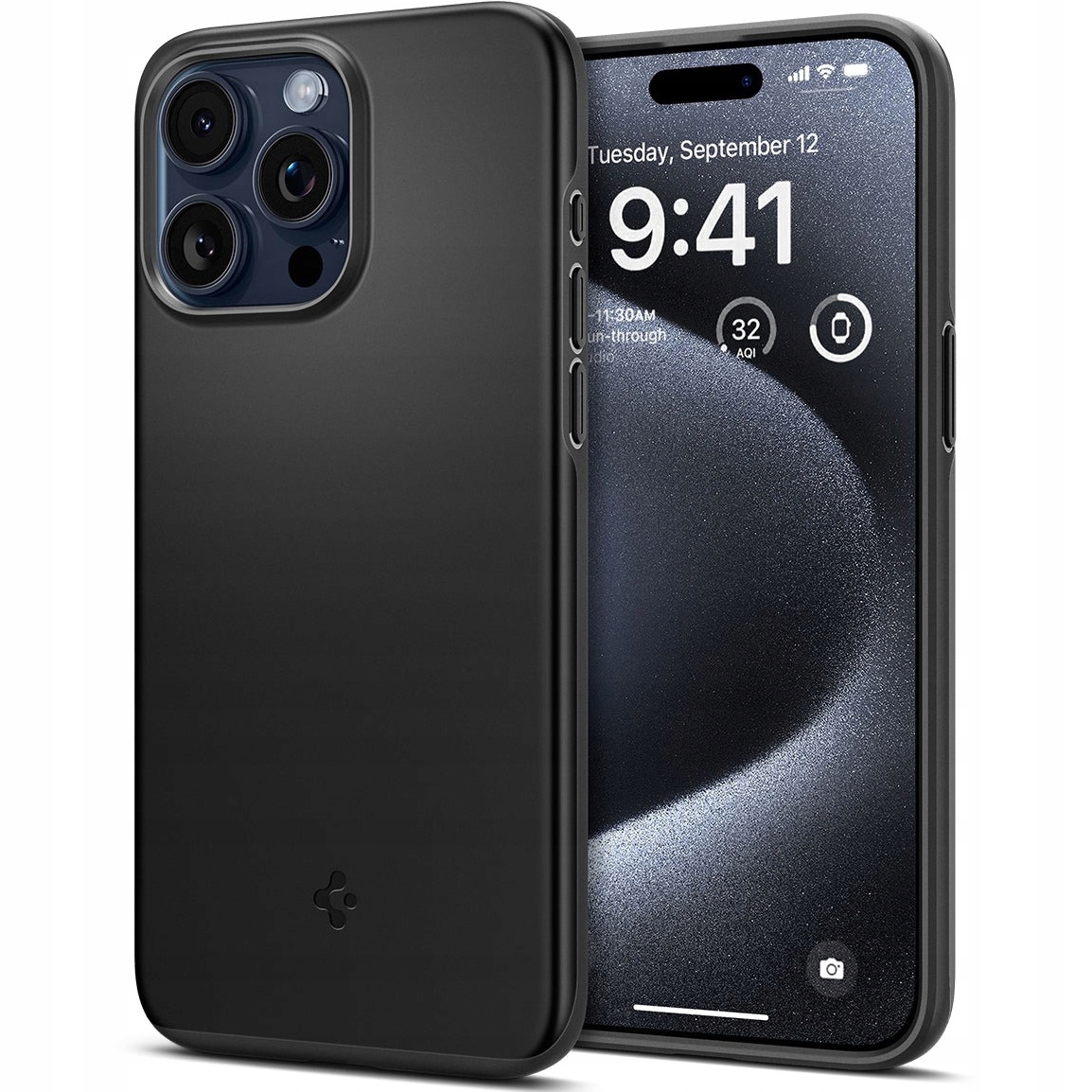 Chrbát Spigen pre Apple iPhone 15 Pro Thin Fit Case čierny