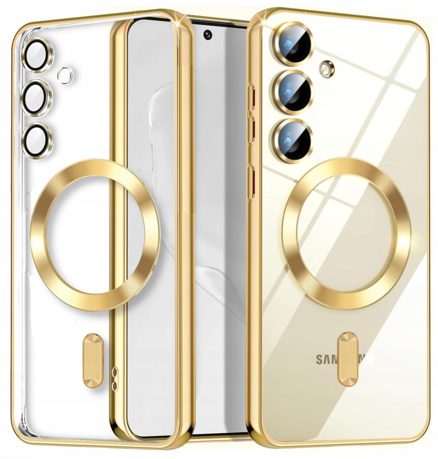 BOU zadná strana pre Samsung Galaxy S23 FE 5G MagSafe Glamour bezfarebná + Bou ochranná fólia pre Samsung Galaxy S23 FE 5G 1 ks.