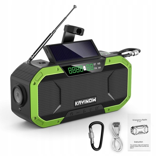 FM núdzové rádio solárne 5 000 mAh baterky