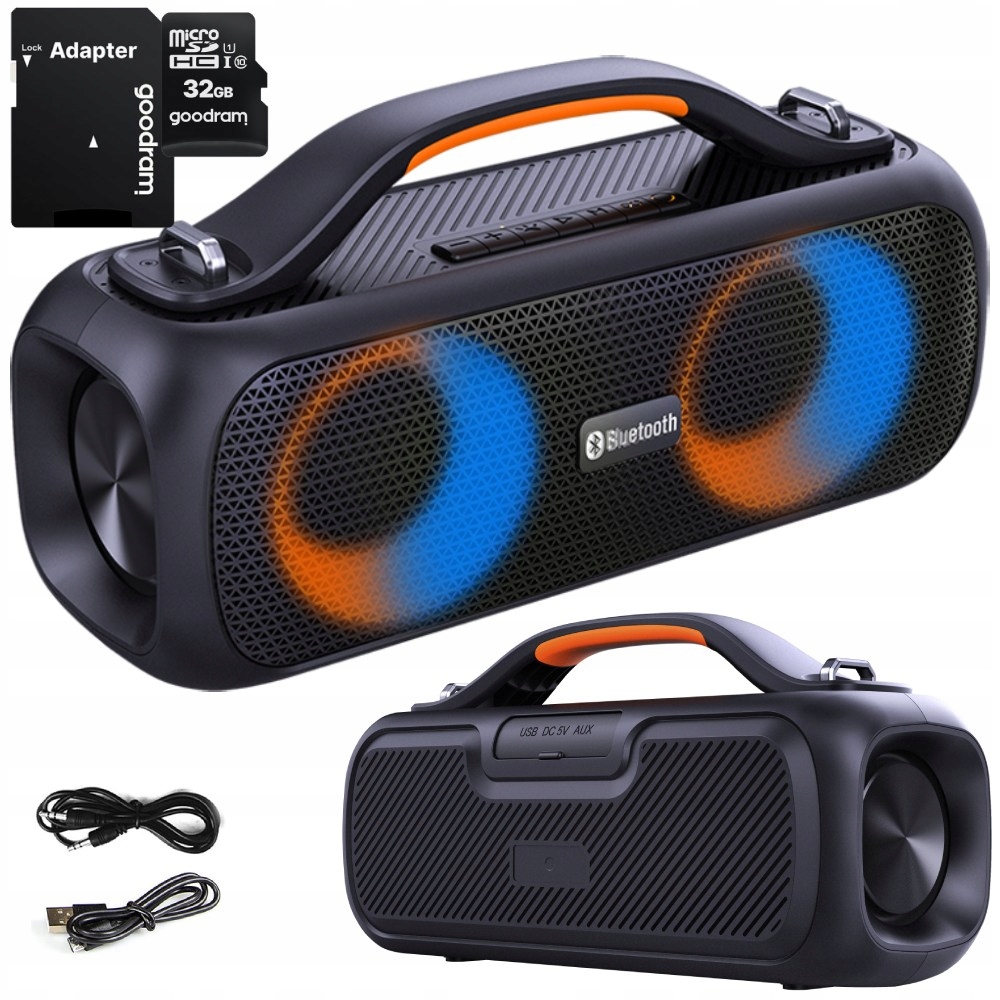 Manta SPK216 prenosný reproduktor čierny 80 W + SDHC pamäťová karta Goodram M1AA-0320R12 32 GB
