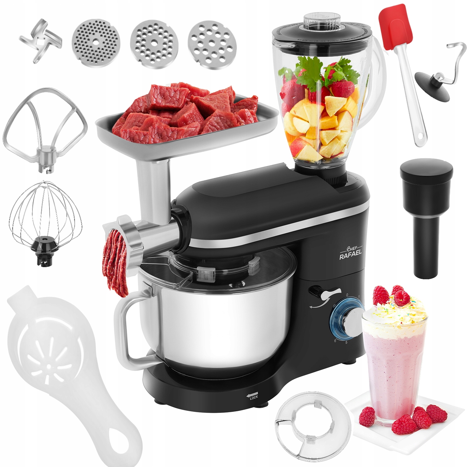 Kuchynský robot Chef Rafael M2 2500 W čierny