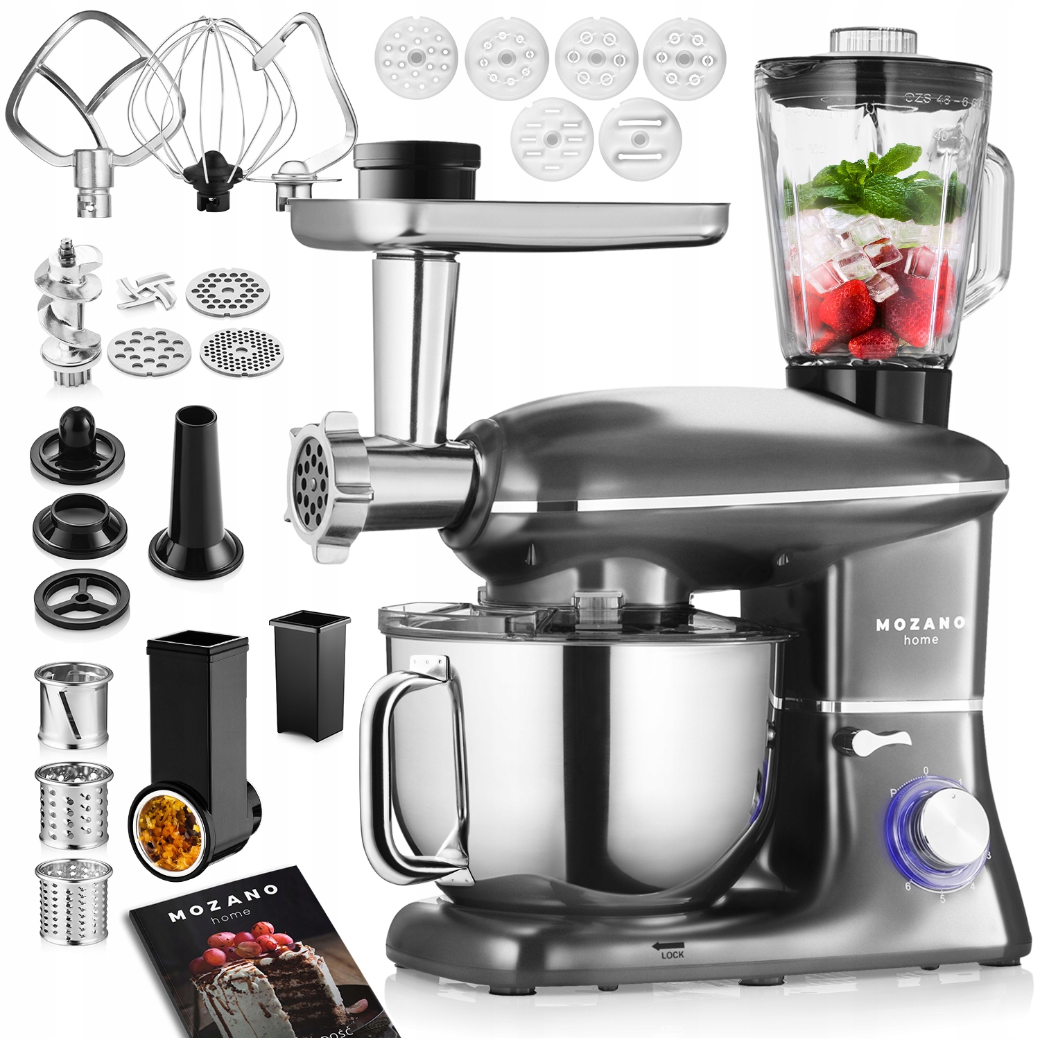 Kuchynský robot Mozano Kitchen Assistent 2300 W strieborný/sivý