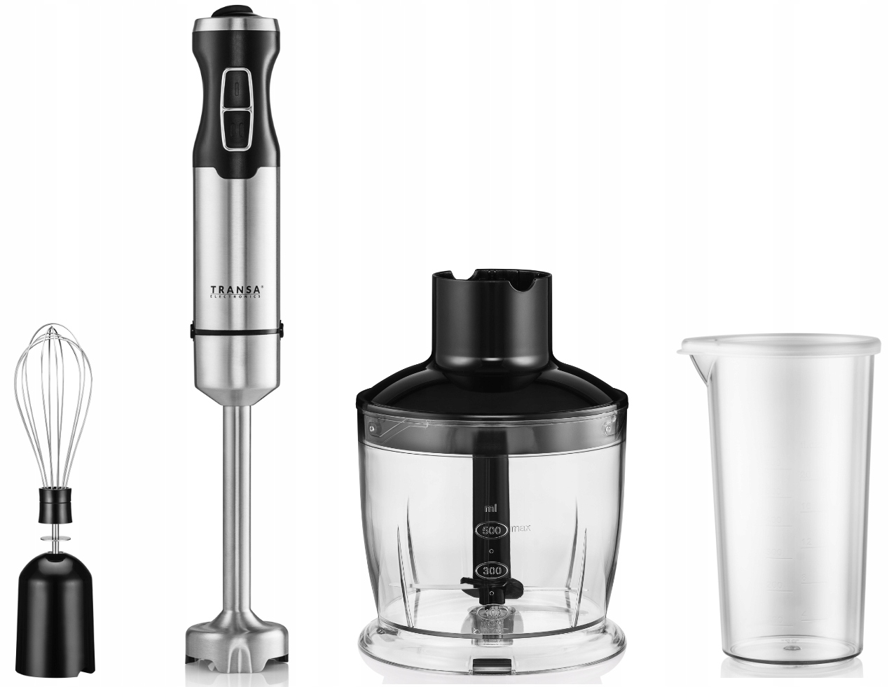 Transa Electronics BlendaFresh 1500 W tyčový mixér strieborná/sivá