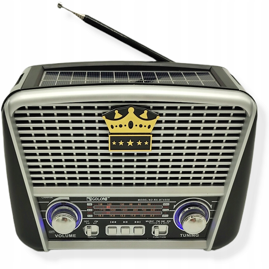 FM Radio Kitchen prenosná USB Solar Retro