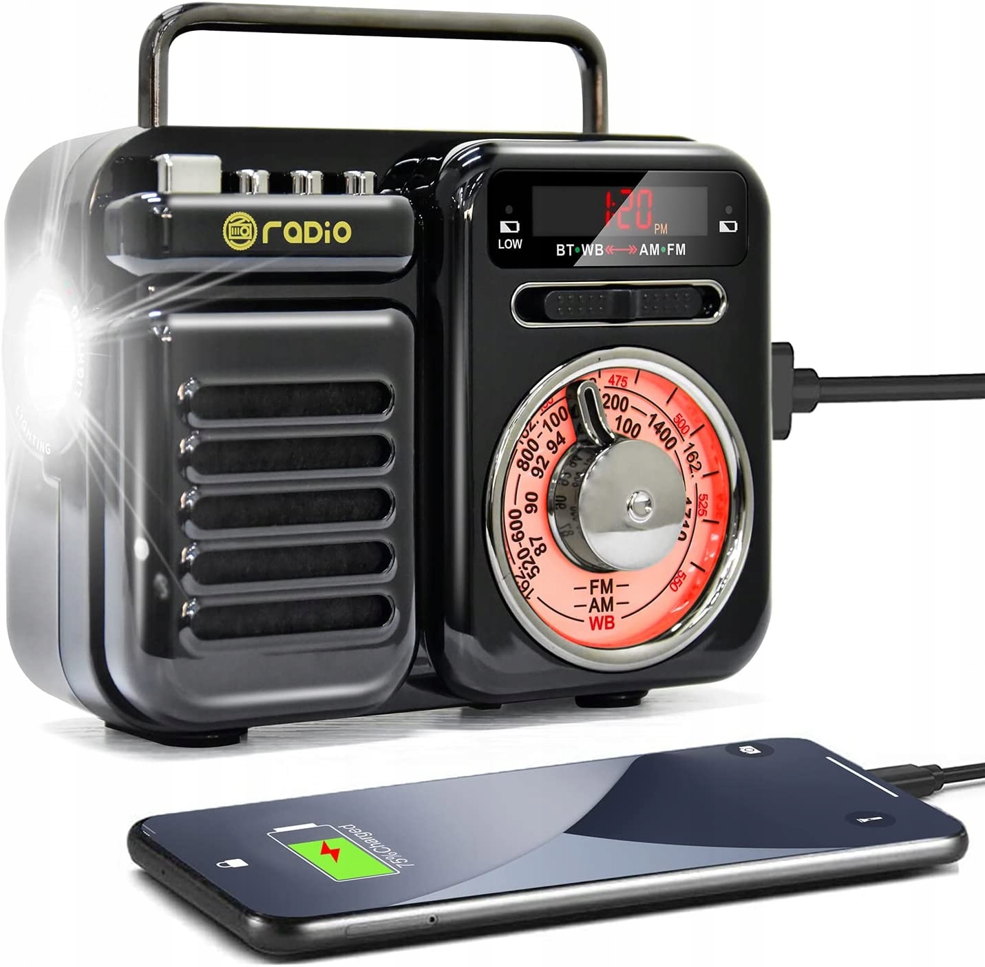 Retro rádio, pohotovostné kľukové rádio