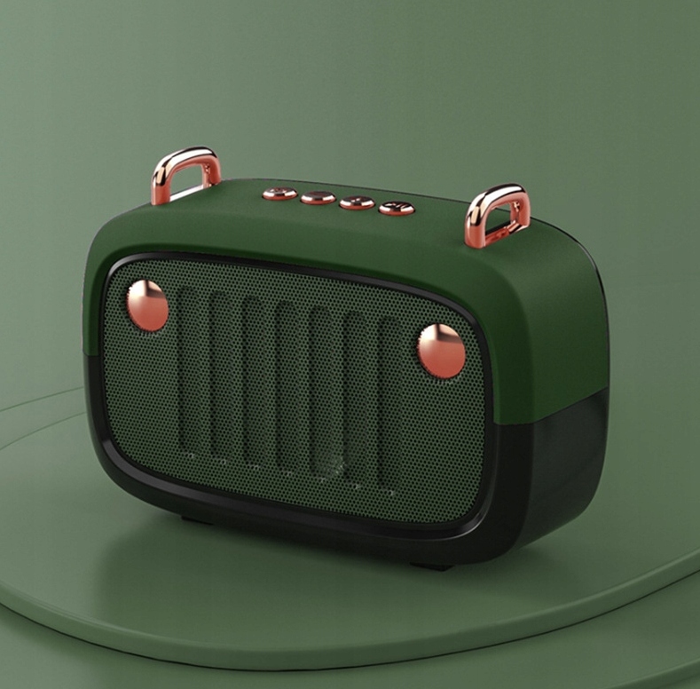 NUOG Retro prenosný Bluetooth v5.0 bezdrôtový subwooferový reproduktor