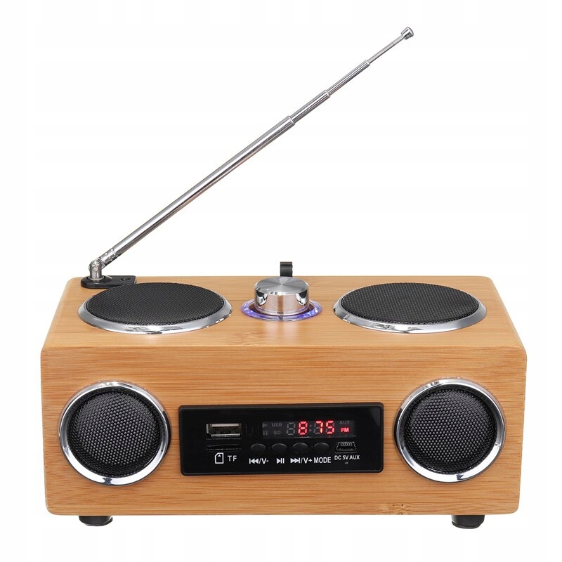 Retro vintage rádio Super Bass Radio FM Bamboo