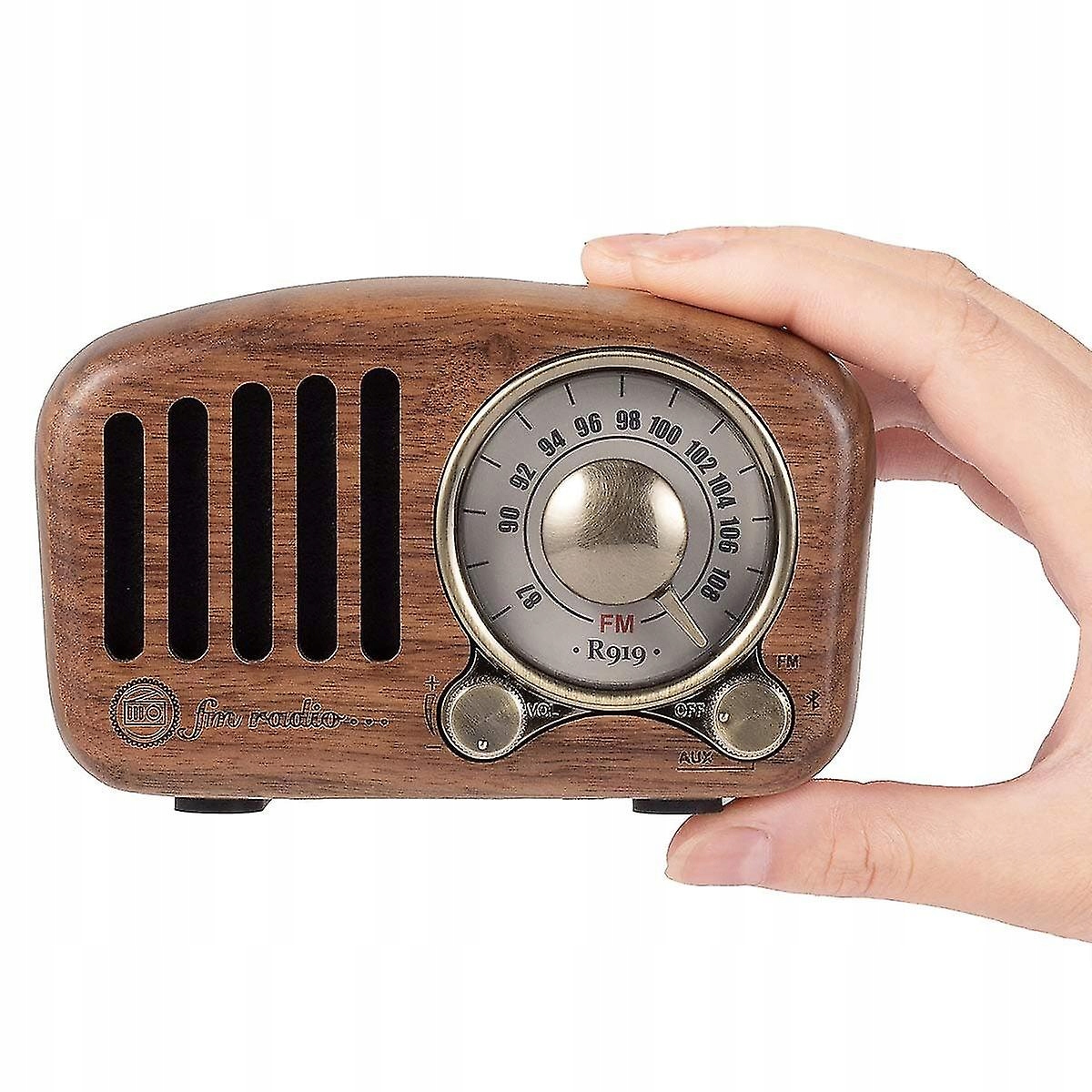 Retro drevo FMSD MP3 Radio Bluetooth5.0 reproduktor