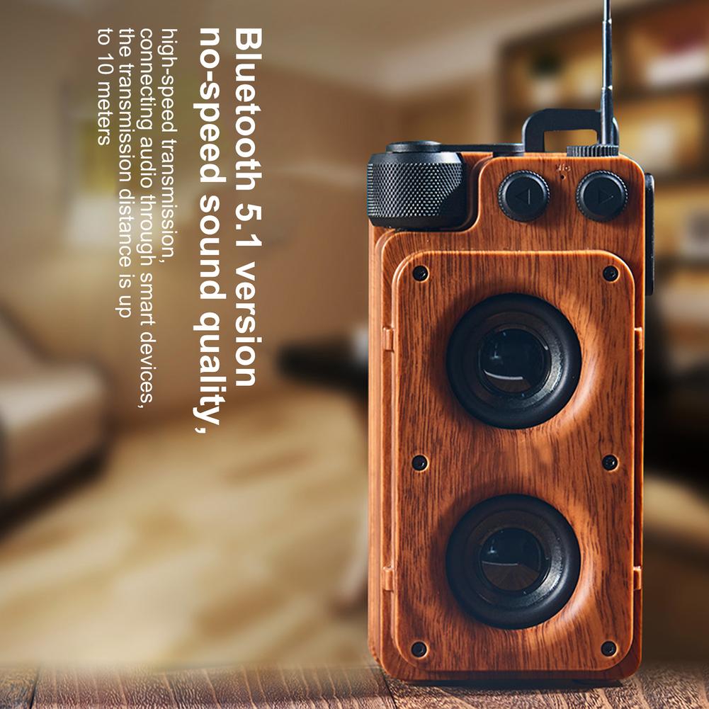 Retro drevený bluetooth reproduktor prenosný