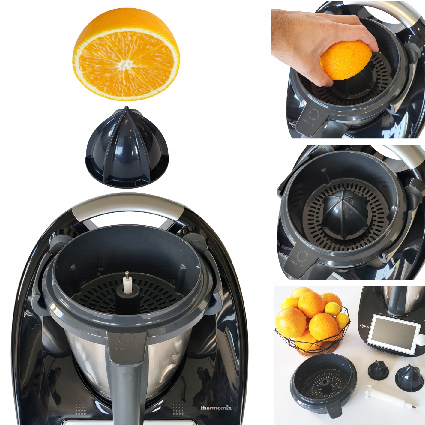 thermoCOOKING TitaniumJuicer(R) V2.0 thermoCOOKING citrusovač pre VORWERK Thermomix TM6 a TM5 čierny 1500 W