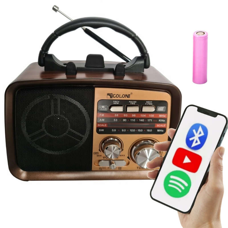 FM sieťové a batériové rádio rôzne (RetroAudio) Retro Style