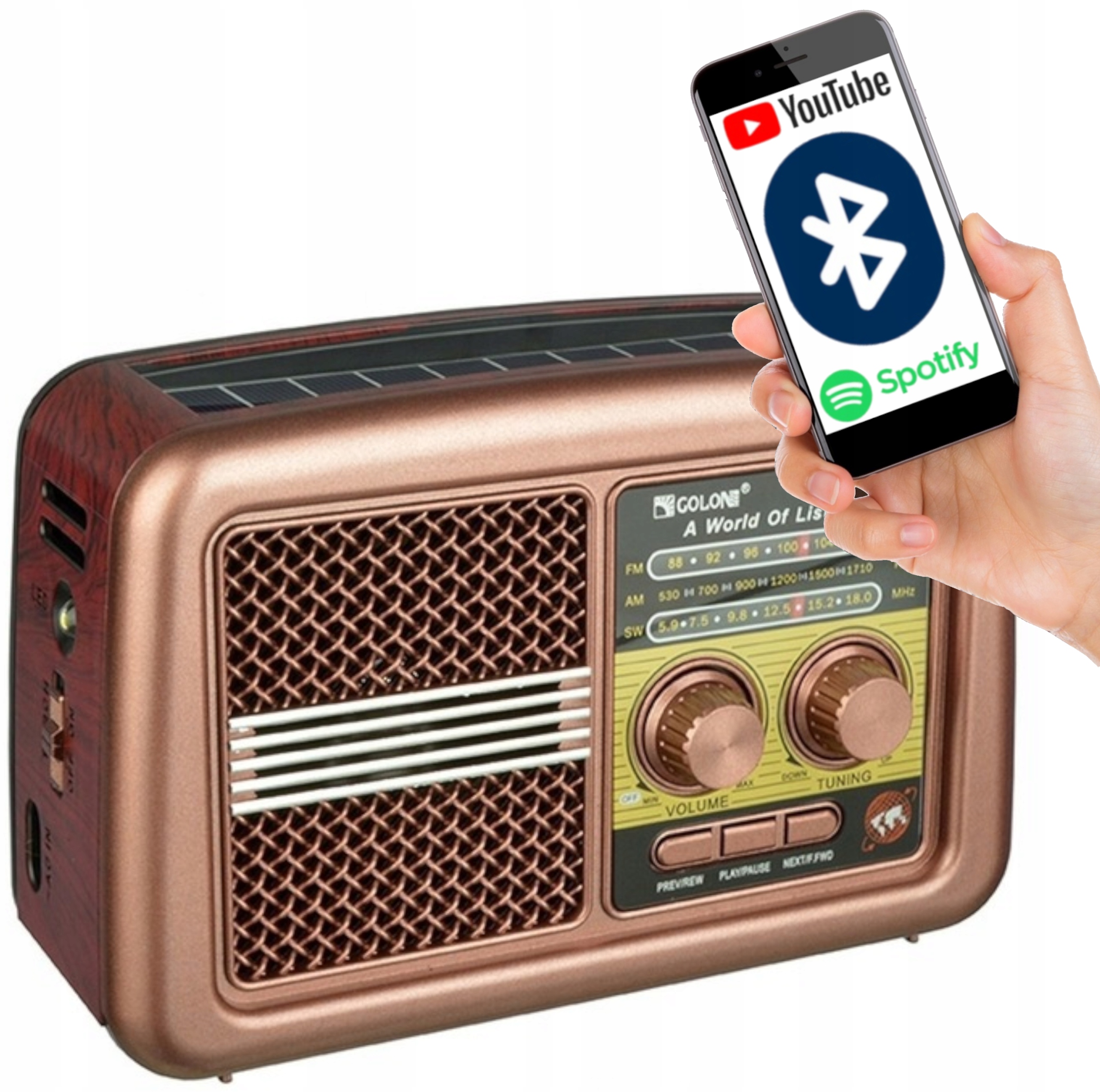 Golon RX-BT3600S FM sieťové a batériové rádio