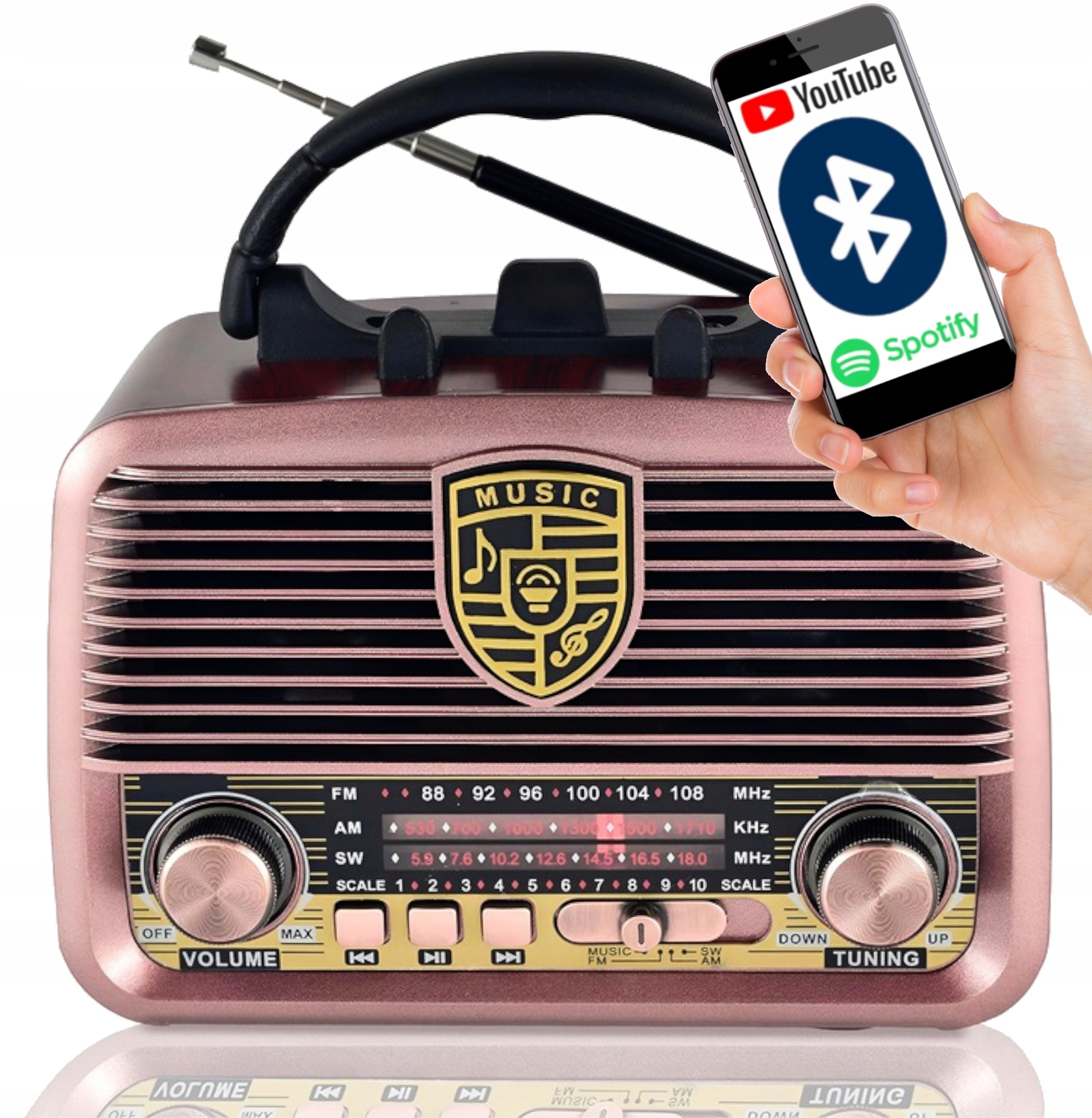 AM, FM, SW Golon RX-BT1110 sieťové a batériové rádio