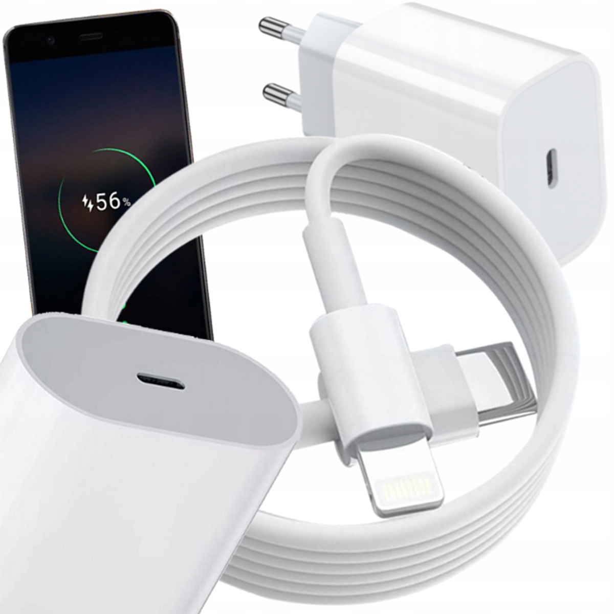 NajtStyle USB 3.1 typ C sieťová nabíjačka, USB typ C pre Apple 3000 mA 20 V NAJRÝCHLEJŠIA NABÍJAČKA PRE IPHONE, iPad biela