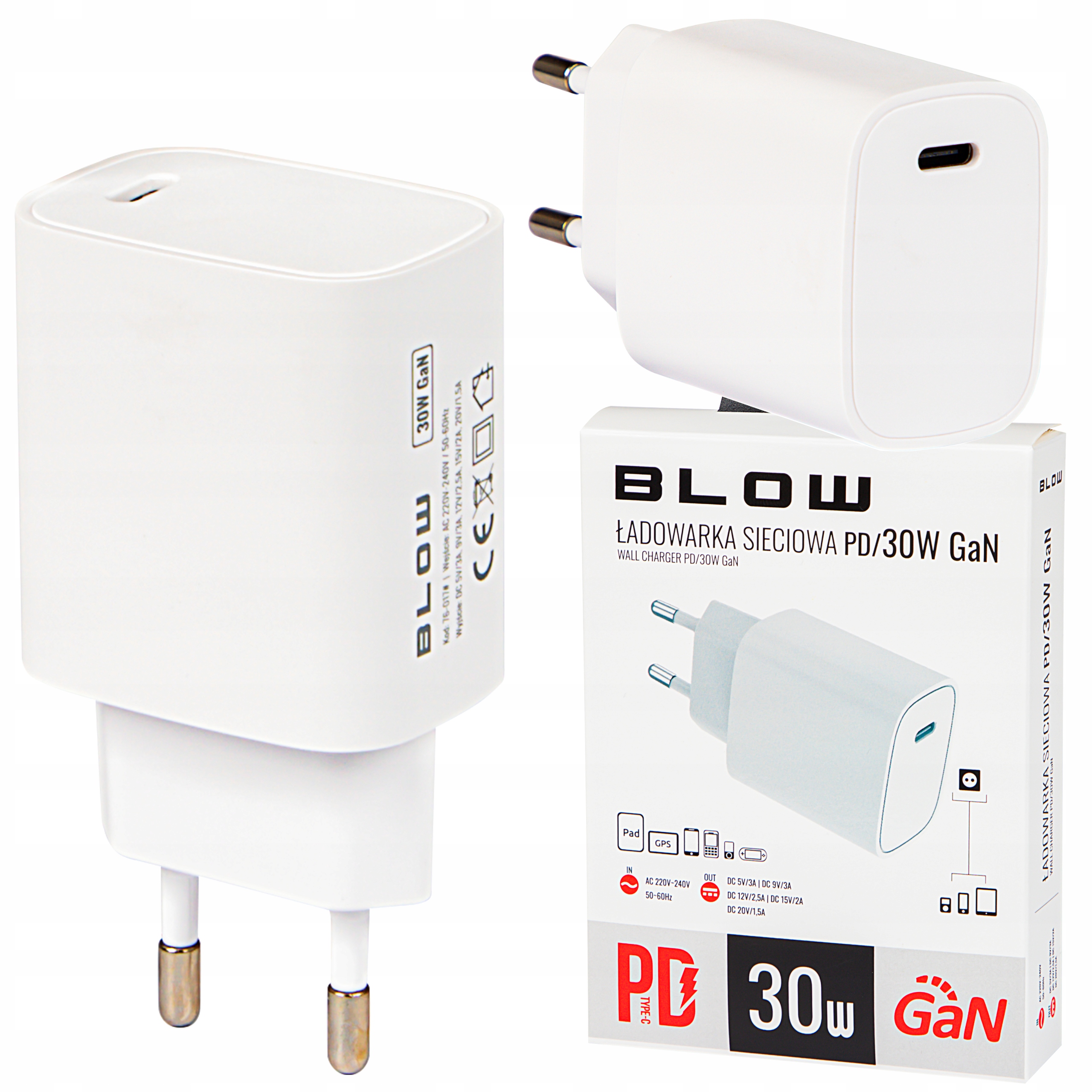 RÝCHLA SIEŤOVÁ NABÍJAČKA PRE IPHONE QC USB TYP C 30 W PD 3.0 GaN