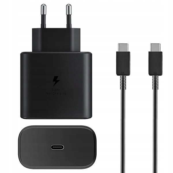 RÝCHLA SIEŤOVÁ NABÍJAČKA PRE TELEFÓNY SAMSUNG 45W KÁBEL USB-C 2M NAPÁJANIE