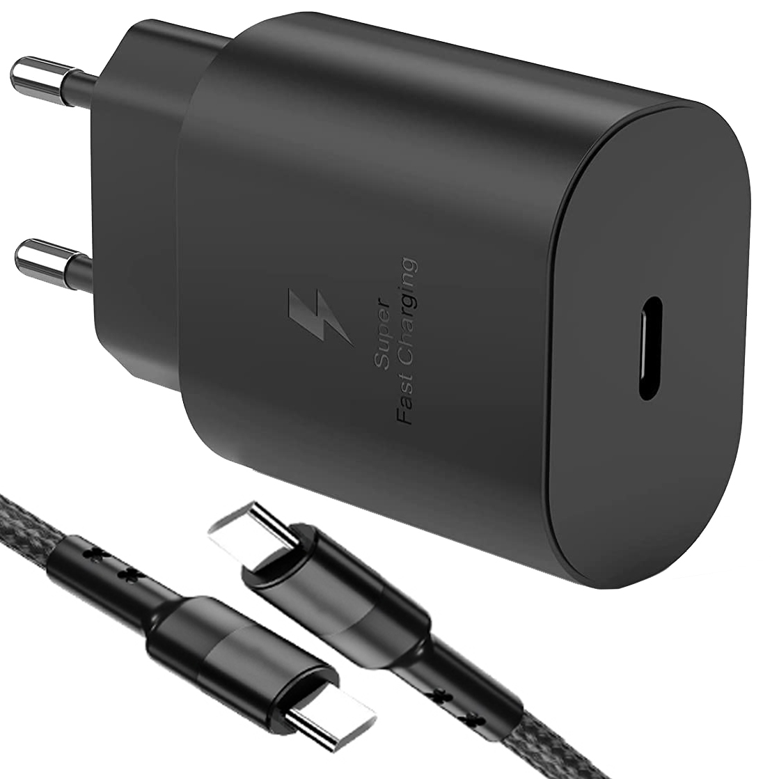 Puzdro USB 3.1 typ C sieťová nabíjačka, USB typ C pre Samsung 3300 mA 5 V MT-T800 + KÁBEL čierny