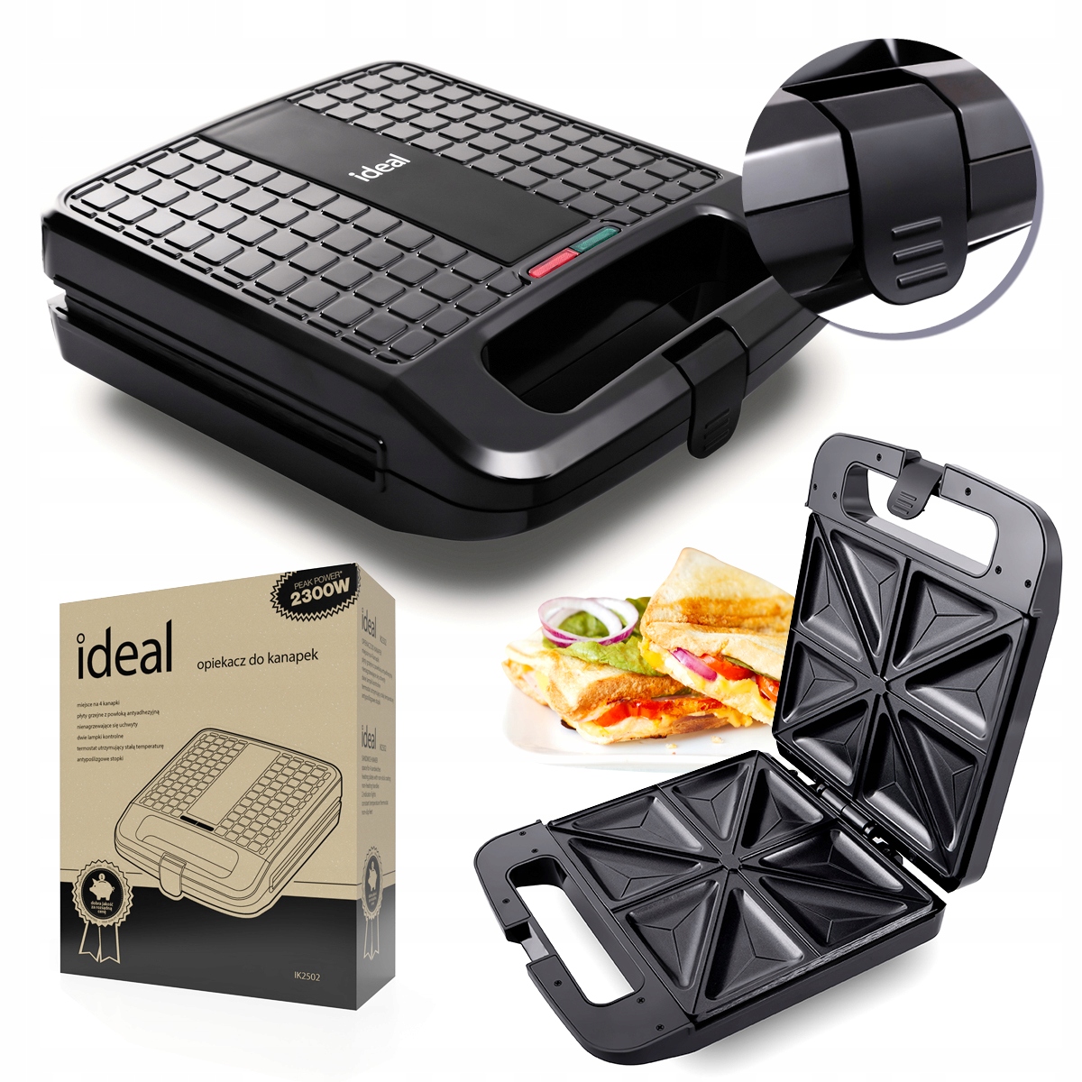 Ideálny hriankovač IK2502 čierny 1400 W