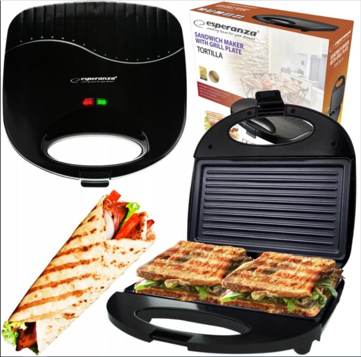 Gril, panini, tradičný elektrický gril Esperanza EKT009 čierny 1000 W