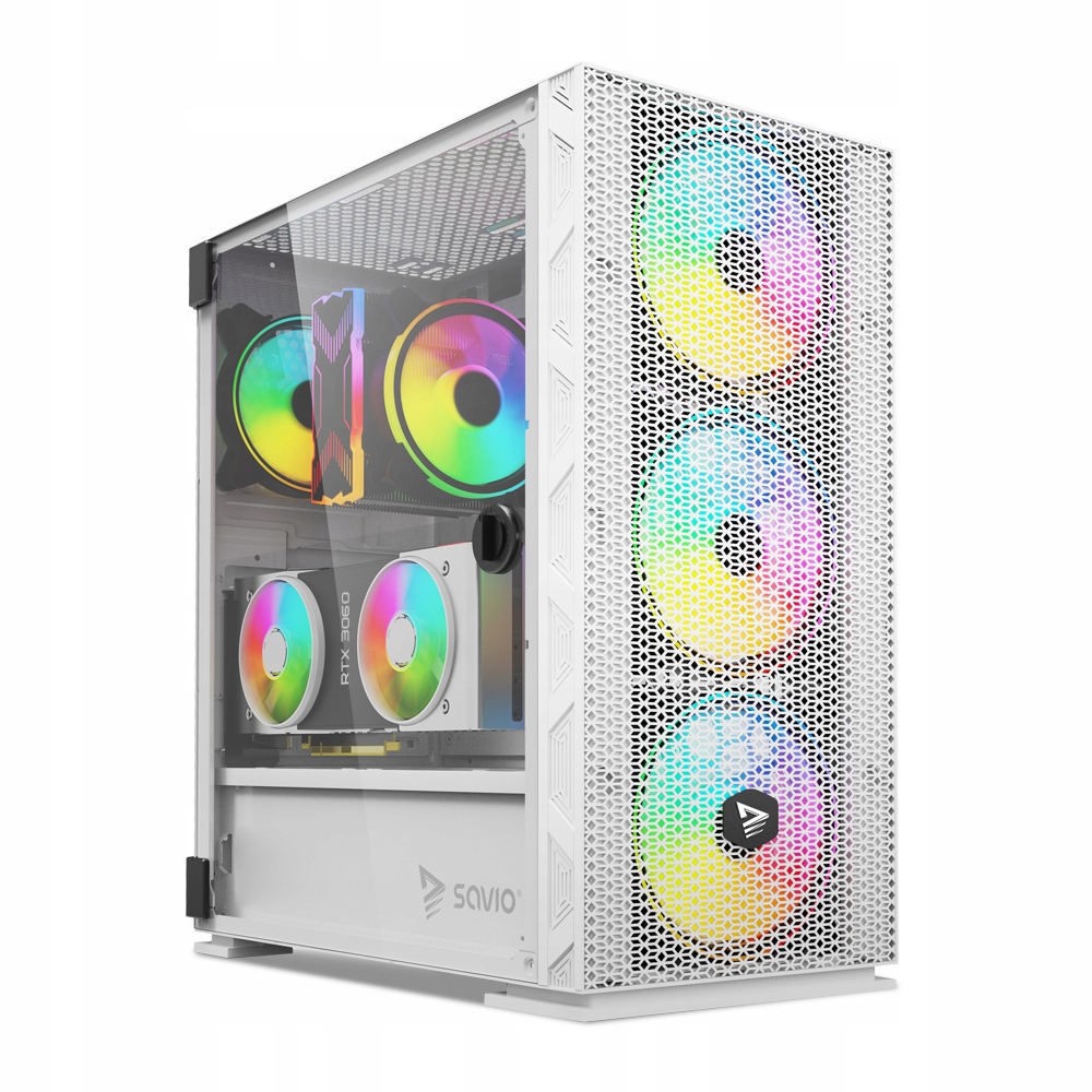Savio Raptor X1 biela midi tower skrinka biela