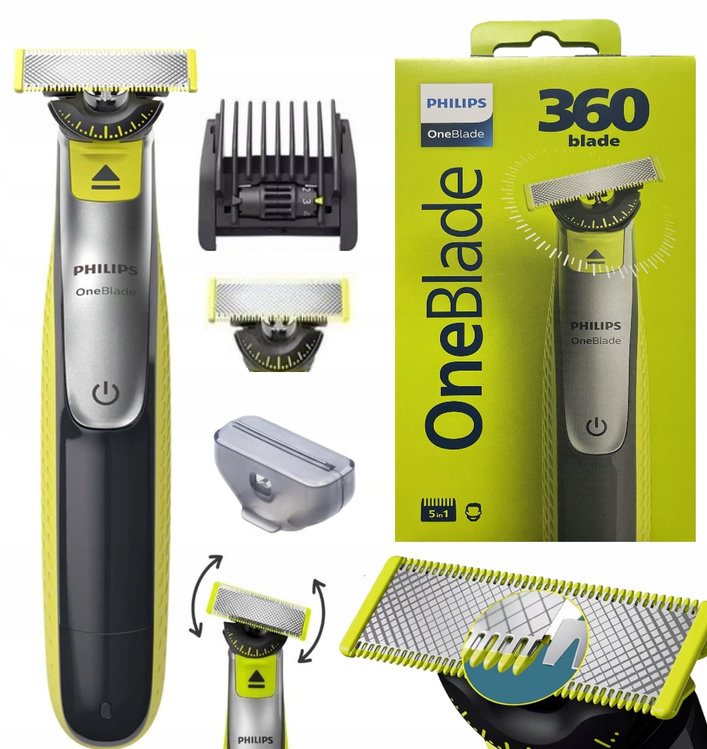 Holiaci strojček Philips ONE BLADE 360 s tryskou 5 v 1