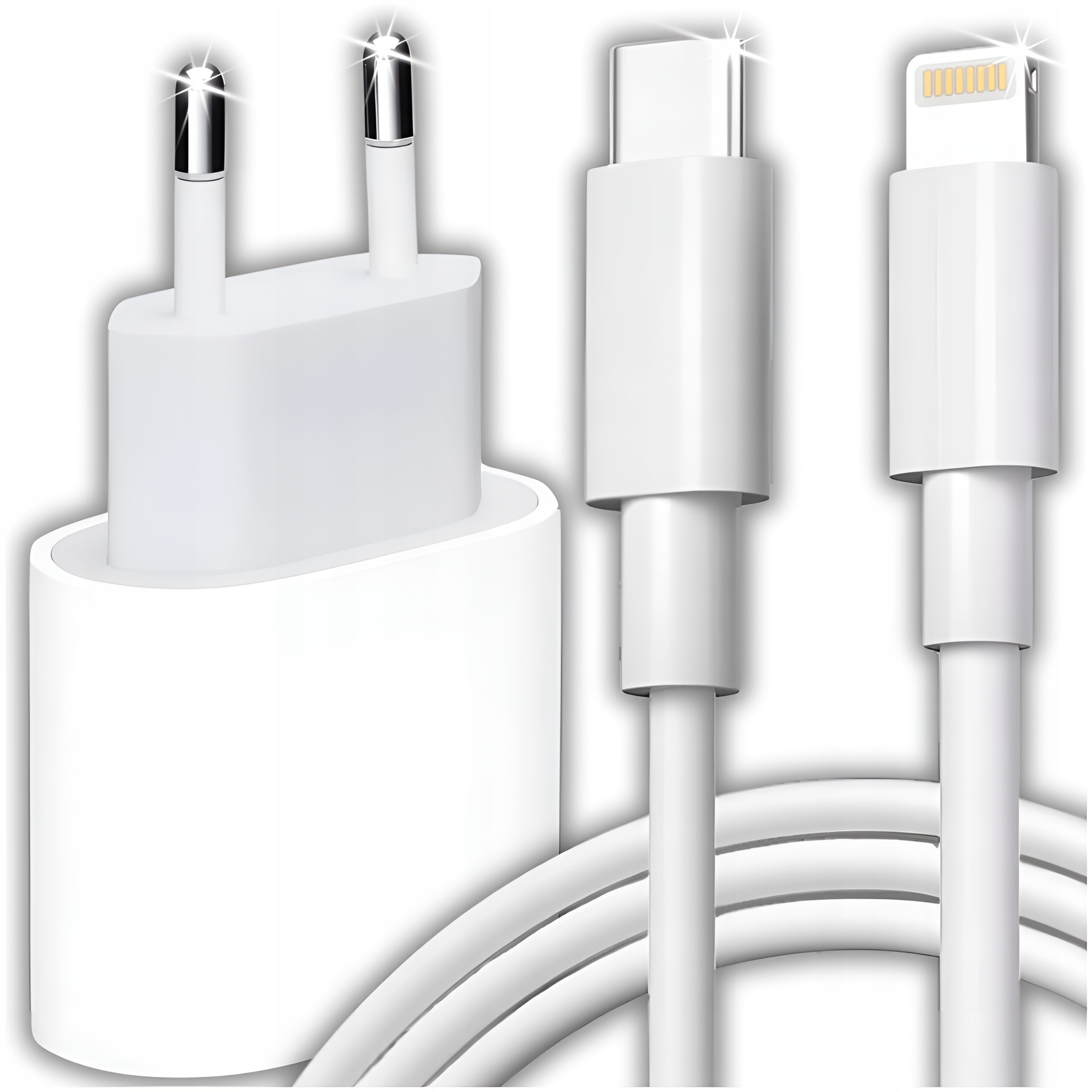 USB-C 20W SIEŤOVÁ NABÍJAČKA PRE IPHONE 11 12 13 14 15 PRO MAX ZÁSTRČKA + USB-C LIGHTNING KÁBEL PRE IPHONE 11 12 13 PRO MAX