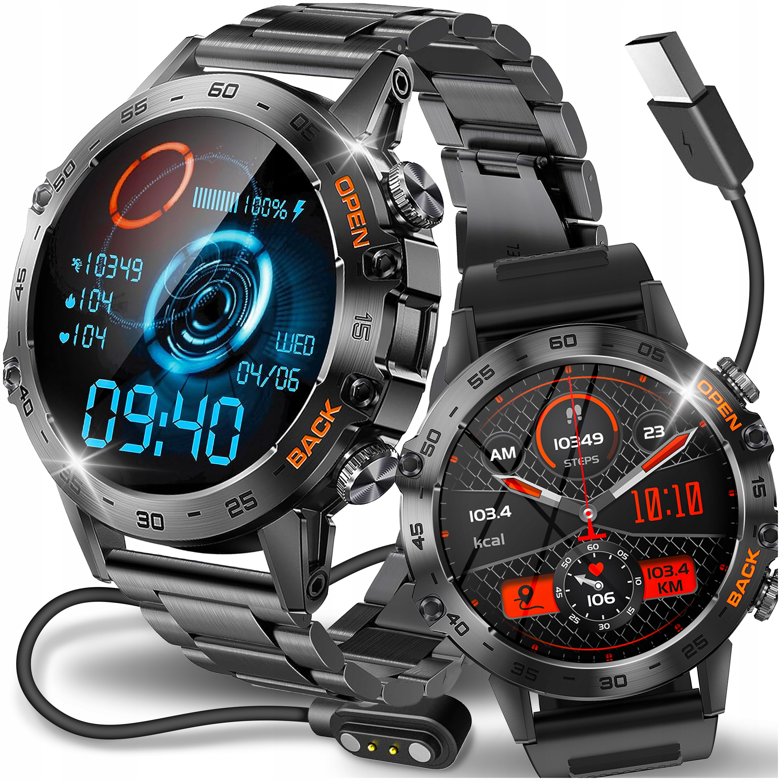 Inteligentné hodinky JG SMART SMARTWATCH PÁNSKE HAMMER BLACK čierne + 3 ďalšie produkty