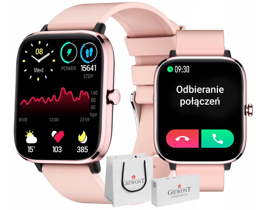 Inteligentné hodinky Giewont GW230-1 ružové + 4 ďalšie produkty