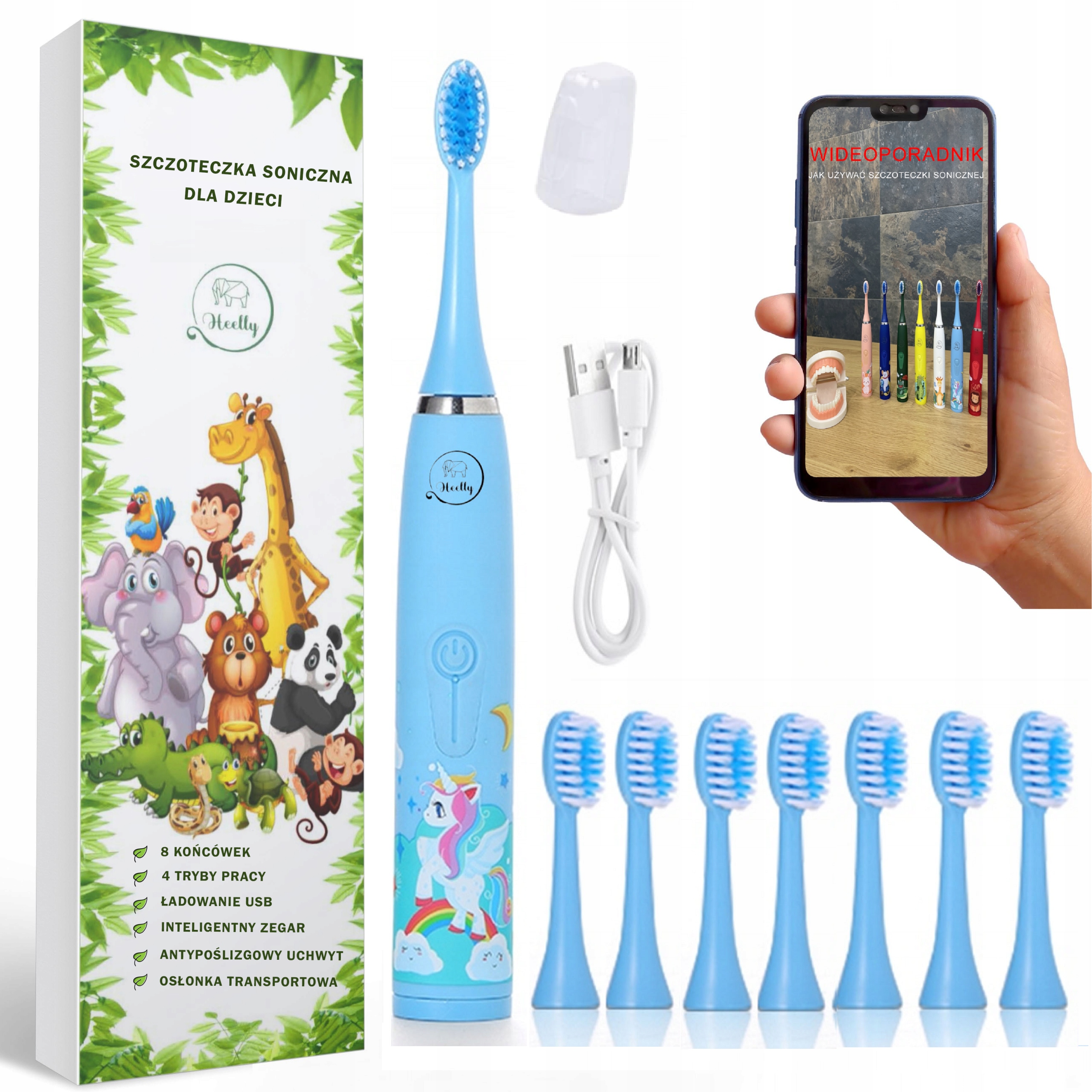 Sonická zubná kefka pre deti od poľskej značky Heelly Pony + kryt