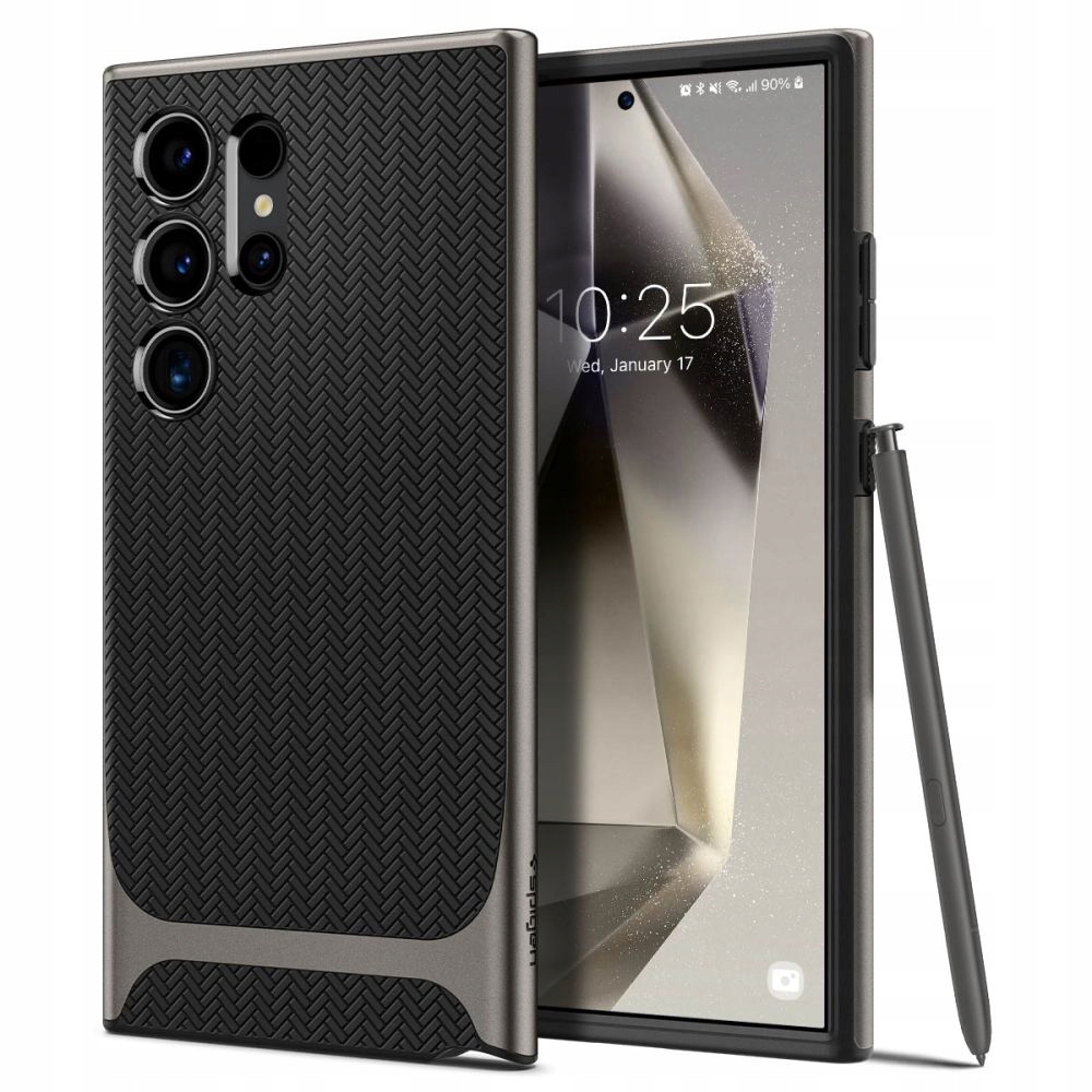Zadné strany Spigen pre Samsung Galaxy S24 Ultra Neo Hybrid, geometrické šedé