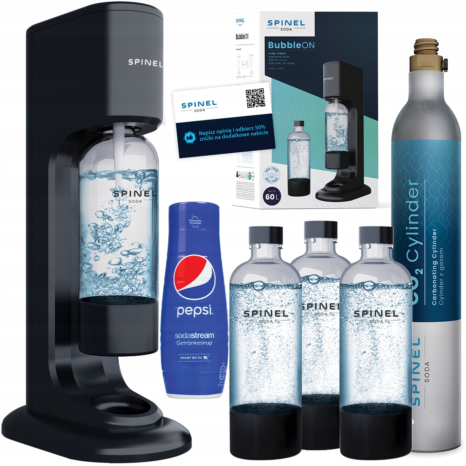 SPINEL FĽAŠE NA SÝTOVKU VODY PEPSI SIRUP