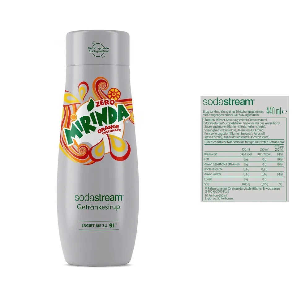 Sirup pre karbonizátor SodaStream Mirinda, nulový cukor