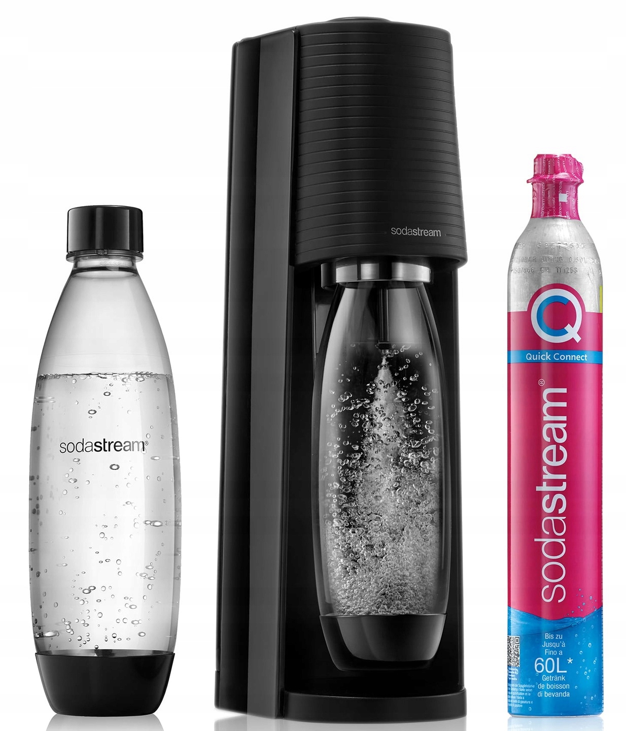 SodaStream Terra karbonizátor vody ČIERNA fľaša + kniha SodaStream Koktaily plné bubliniek