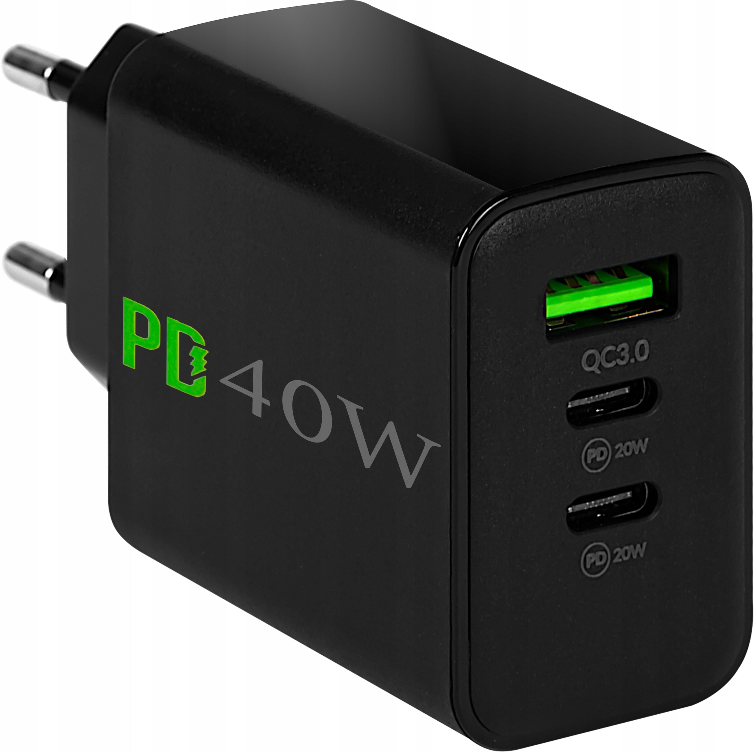 2x USB-C / USB-A QC 3.0 PD 40W sieťová nabíjačka