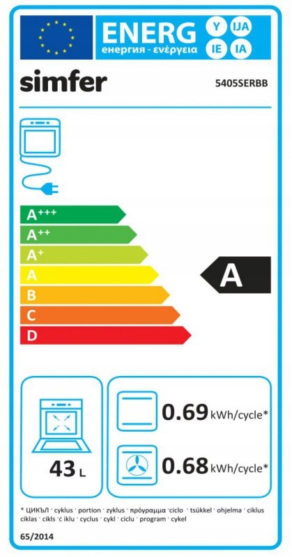 Simfer Sporák 5405SerBB Typ varnej dosky plynové, Rúra Type