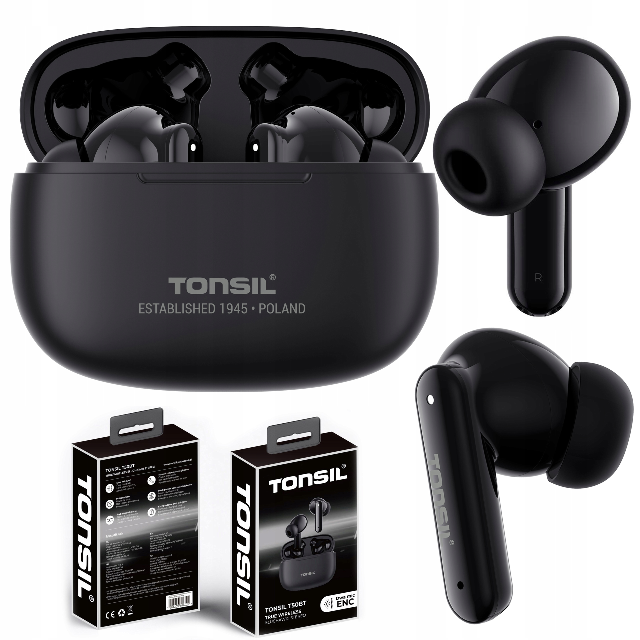 Bezdrôtové slúchadlá do uší Tonsil T50BT